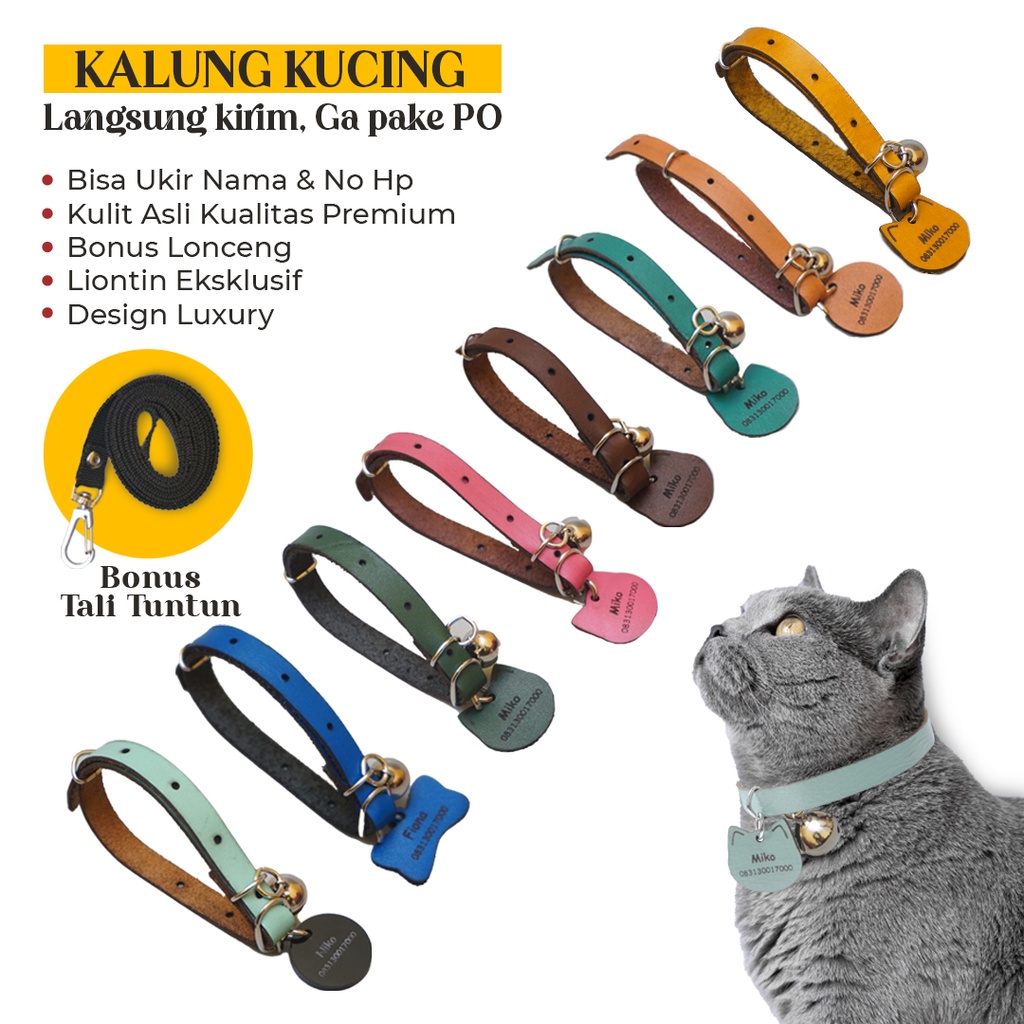 Kalung Kucing Custom Bisa Custom Model Dan Warna Sesuai Keinginan