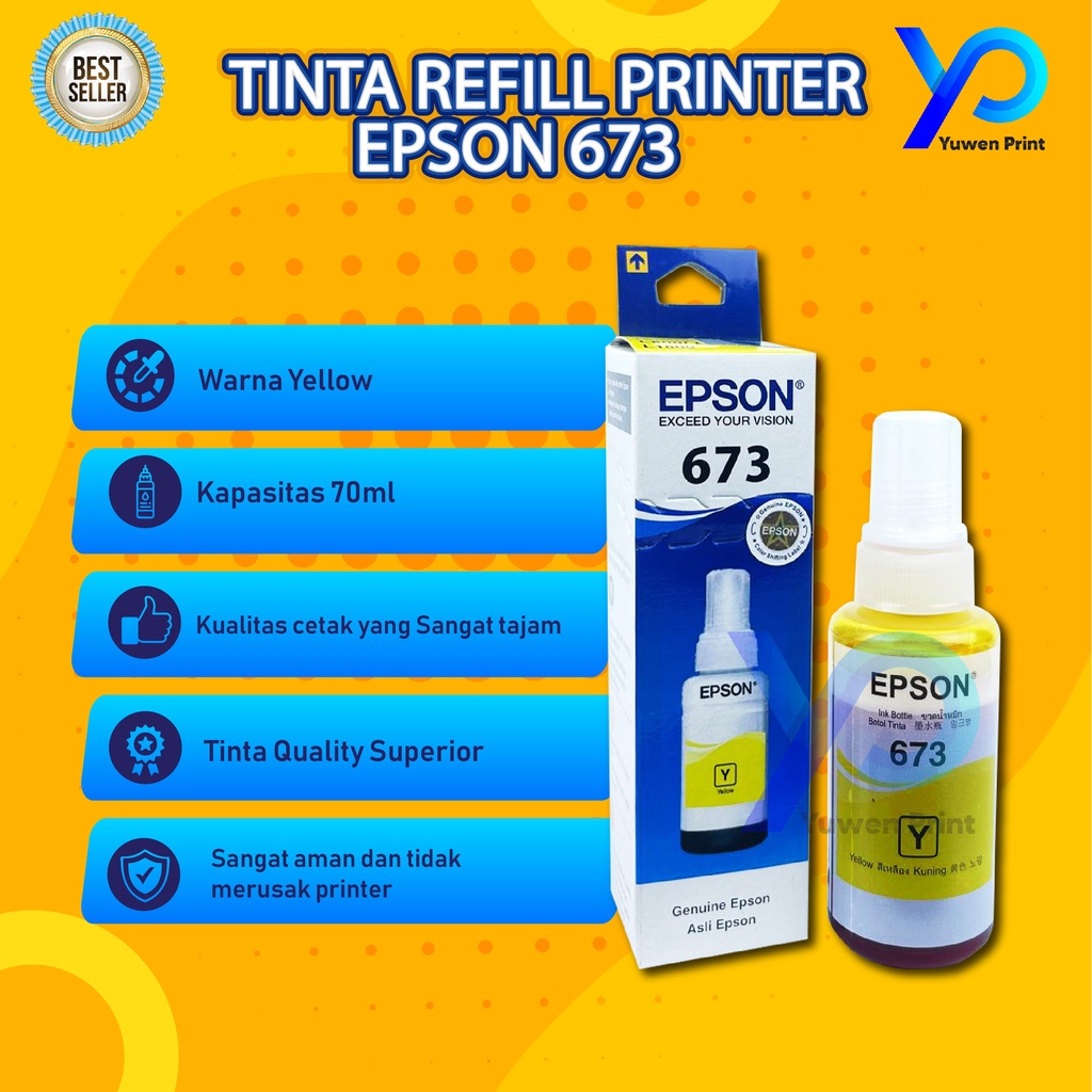 1 SET 6 PCS Tinta Epson 673 For Printer L800 L805 L810 L1800 Warehouse Sale