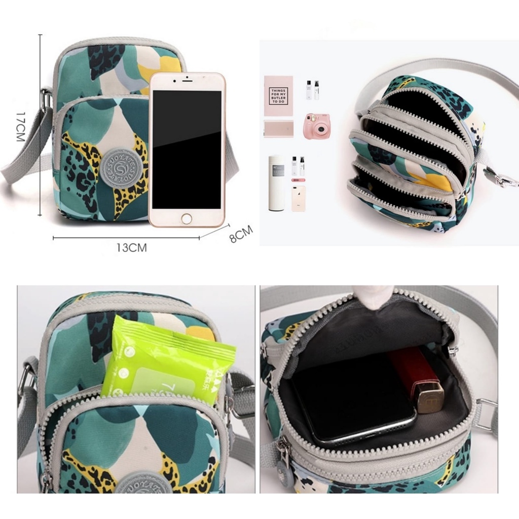 TAS SELEMPANG WANITA IMPORT SOUYATE MURAH FASHION REMAJA KEKINIAN ANTI AIR MOTIF BUNGA KOSOVARA TA719M4 SLING BAG KOREA KECIL SHOULDER BAHU CEWEK  BRANDED PREMIUM