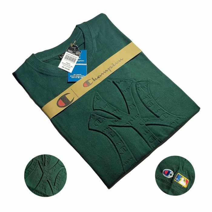 ⭐BISA COD⭐ kaos yankees timbul original import / Tshirt pria kekinian-distro pria - Hijau botol, M