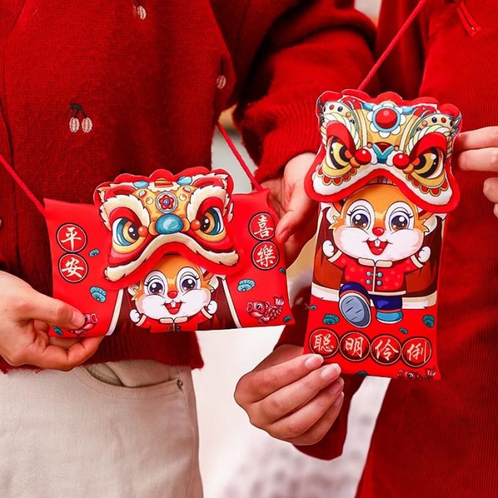 Dompet Angpao Imlek Kelinci Bunyi Tas Angpau Anak Murah Barongsai Ornamen Imlek Harga Grosir Termurah