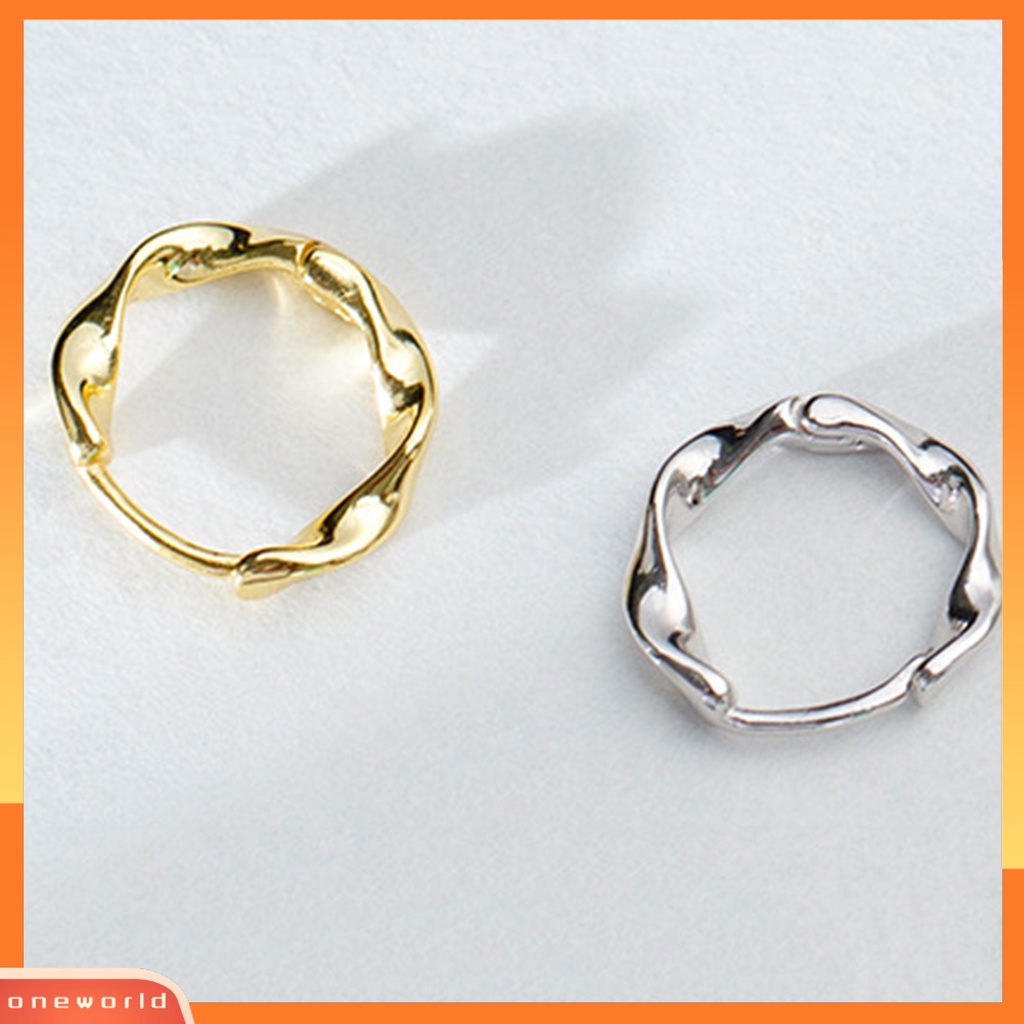 [WONE] Anting Memutar Pengerjaan Halus Anting Hoop Bulat Kepang Warna Emas Untuk Hadiah