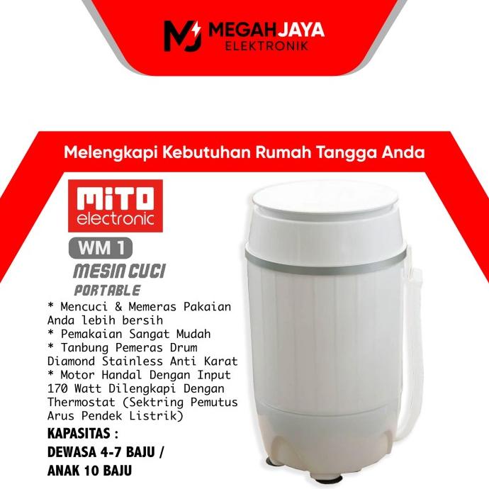 MITO MESIN CUCI PORTABLE + PENGERING WM1 / WM 1 [3,5 KG]