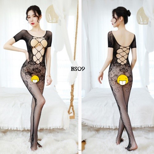 STOCKING JARING LINGERIE BIG SIZE BODY STOCKING FULL BODY HITAM BS09 BEST PRODUK