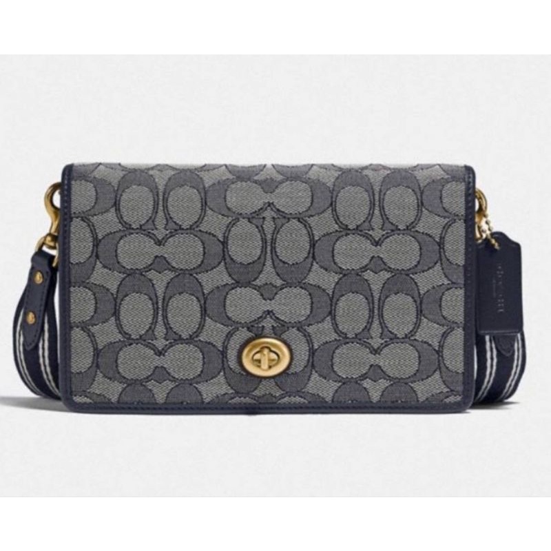 Tas Coach Authentic Original / C3824 B4RH3 Retail Turnlock Hayden Jacquard in Signature Navy Midnigh
