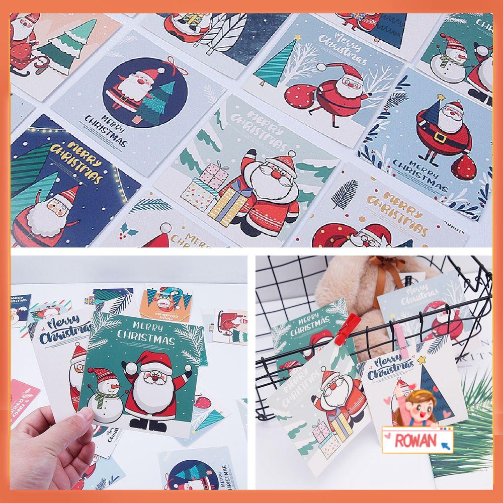 R-flower 30PCS Kartu Ucapan Merry Christmas Berkah Kreatif Xmas Perlengkapan Tahun Baru Mini Greeting Postcard