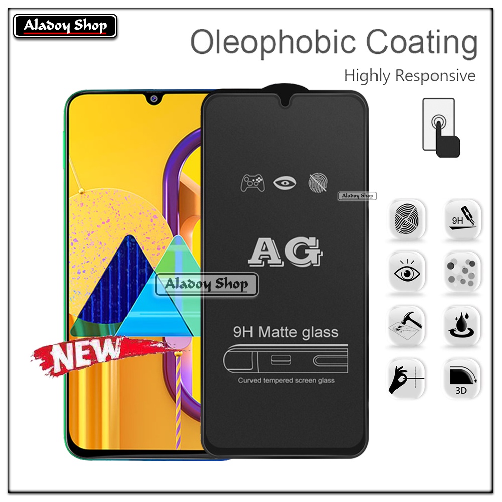 Paket 3IN1 Tempered Glass Layar Matte Anti Glare Samsung M31/M21/M30S Free Tempered Glass Camera dan Skin Carbon