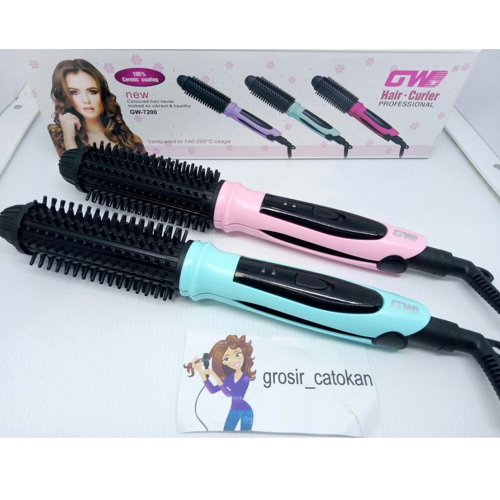 New-Q33Q-➸) Catokan LADYSTAR pro 2in1 LS-7200 , catokan sisir 2in1 , iron brush, sisir blow, LURUS C