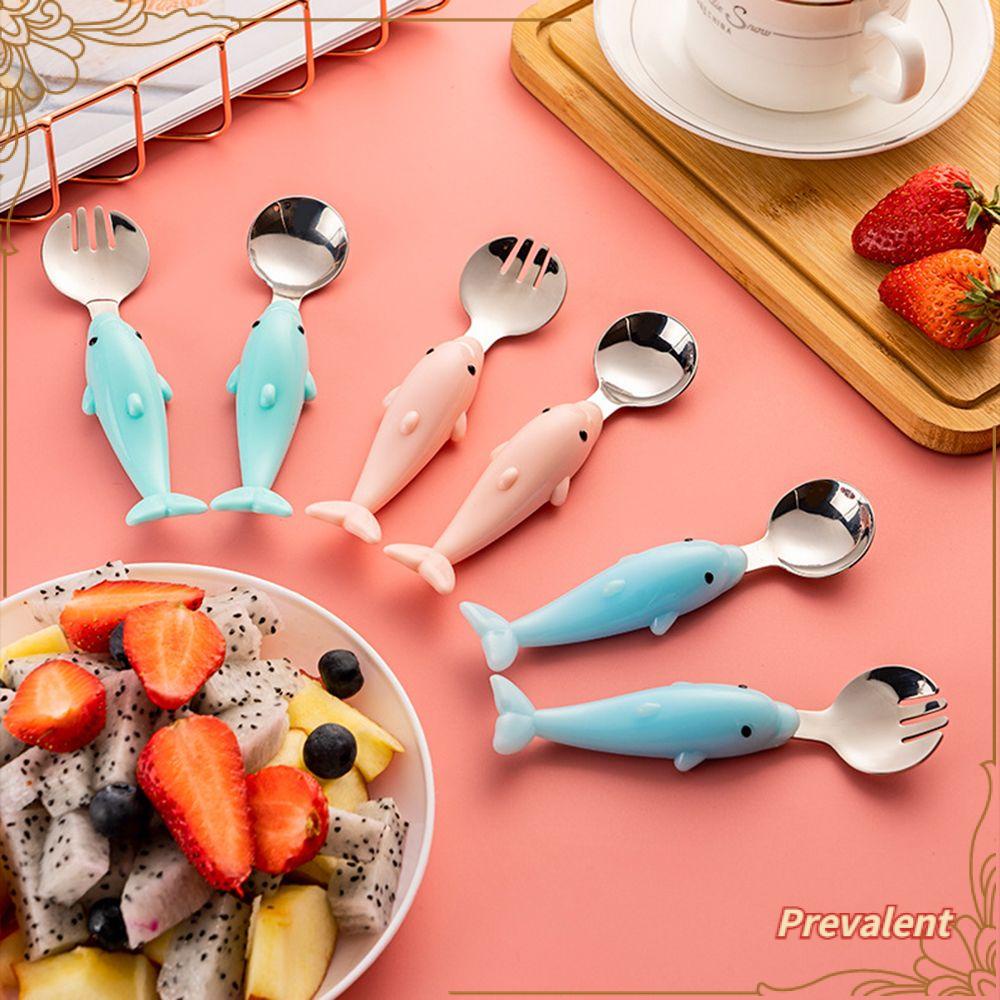 Preva Set Peralatan Makan Bayi Dolphin Stainless Steel Dengan Kotak Makan Makanan Sendok Garpu