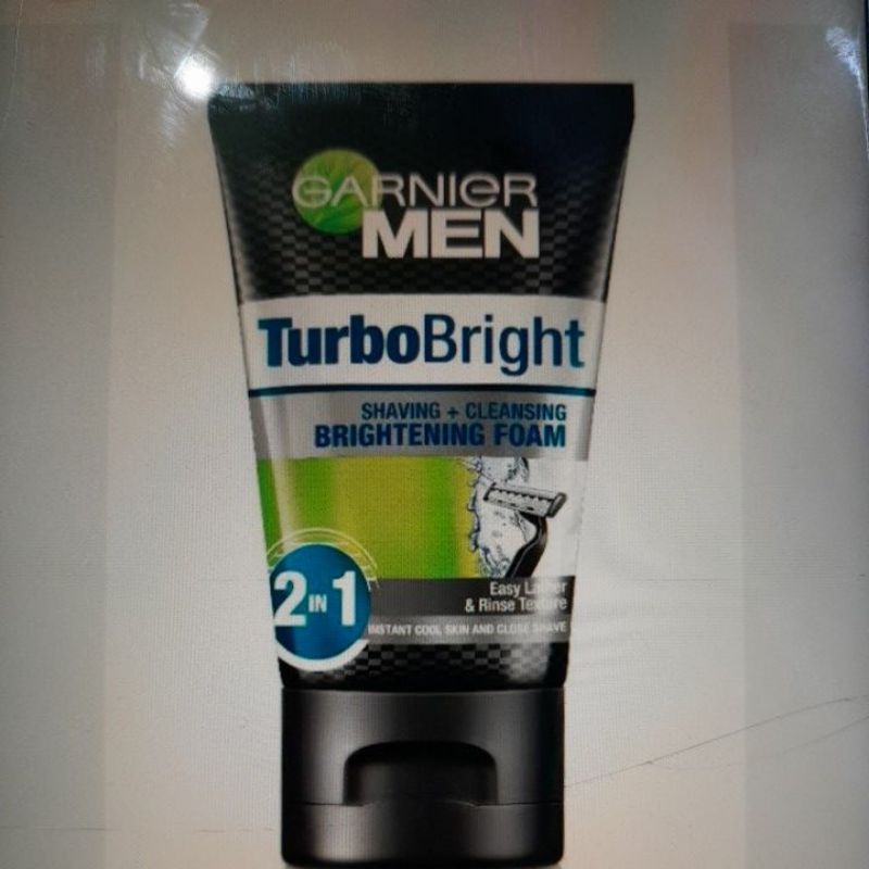 GARNIER MEN TURBO BRIGHT SHAVING &amp; CLEANSING BRIGHTENING FOAM 100 Ml