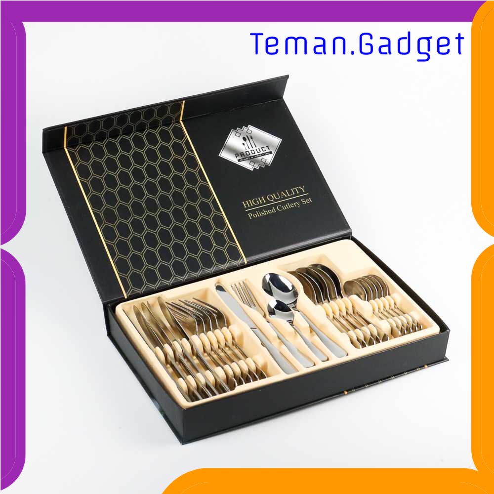 TG - DPR TaffHOME Set Perlengkapan Makan Sendok Garpu Pisau Cutlery 24 PCS - TW824