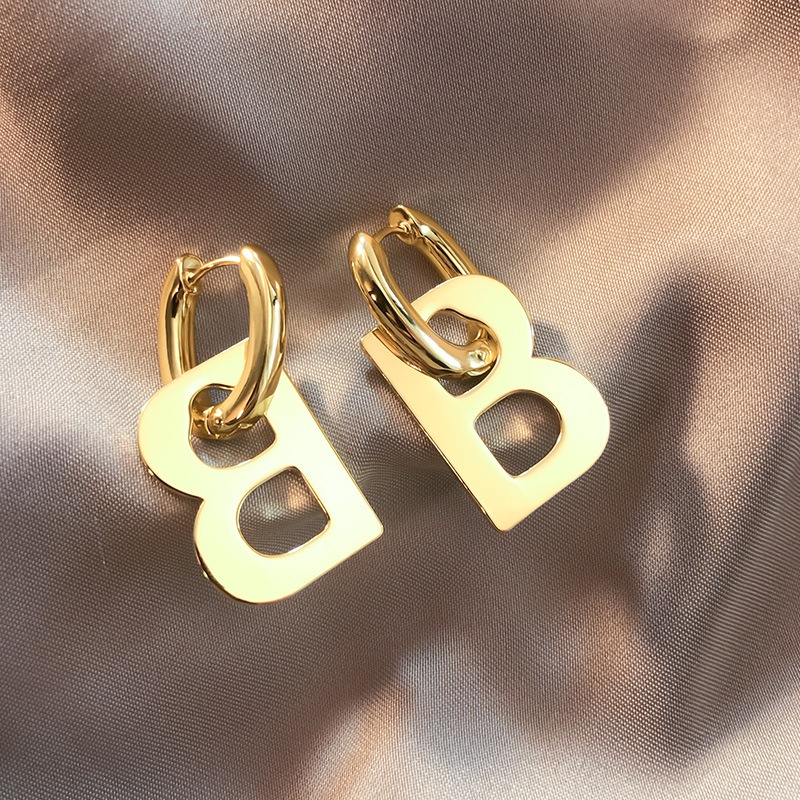 Anting Hoop B titanium anti karat harga grosir bisa cod