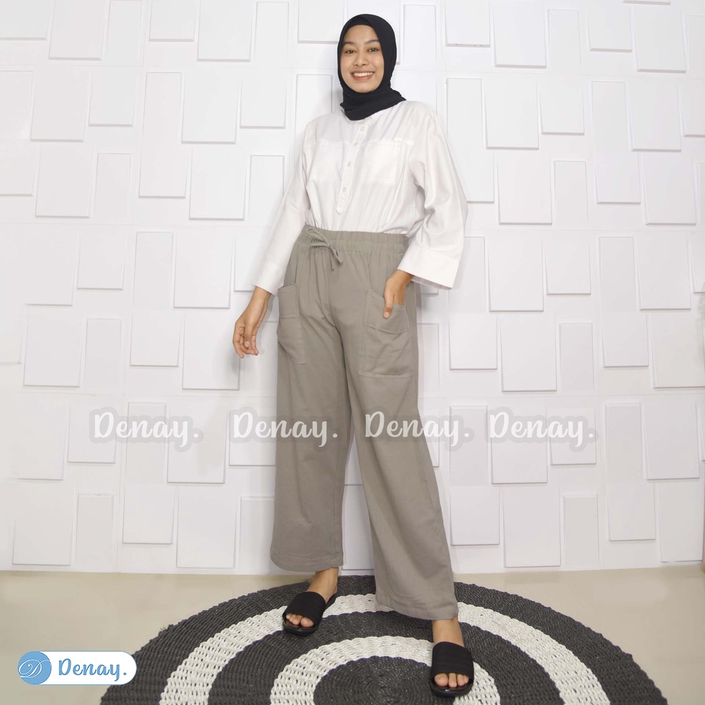 Kulot Wanita - Nika Linen Crinkle Premium - Fasion Muslim