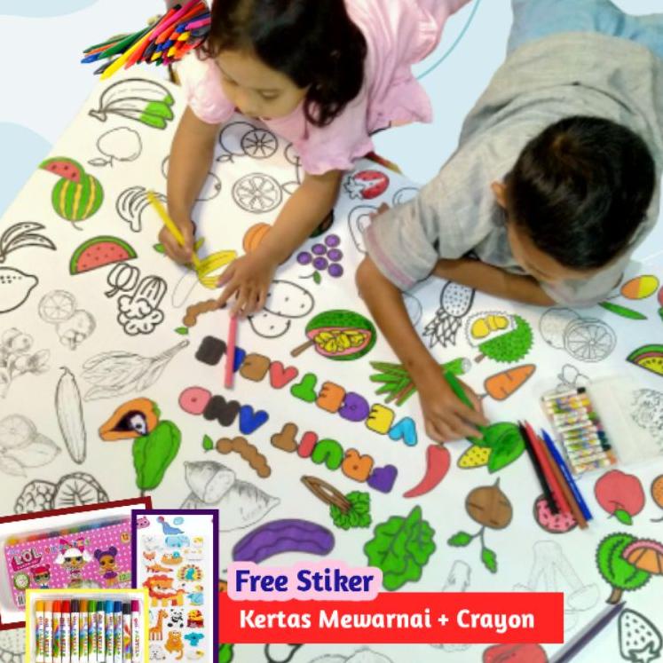 Pasti Berkualitas COLORING ME Kertas Mewarnai Jumbo Besar Poster Mewarnai Jumbo ukuran 119cm x 84cm