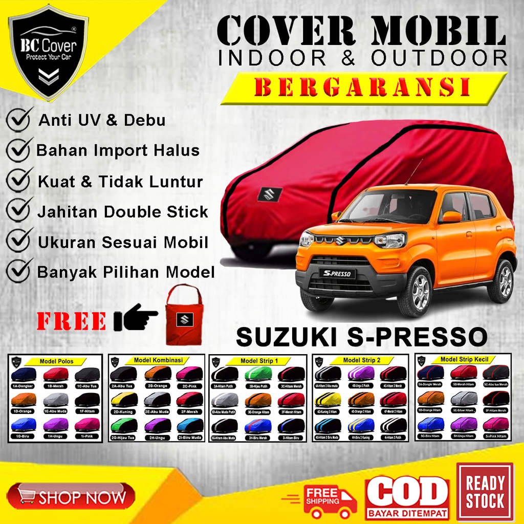 Car Body Cover Mobil Suzuki S-Presso 2022 / Sarung Mobil Espresso / Penutup Mantel Tutup Selimut Kerudung Jas Kelambu Kerodong Mantol Tutupan Krudung Pembungkus Pelindung Terpal Tudung Kelambu Indoor Outdoor Waterproof Anti Air Aksesoris Eksterior Mobil
