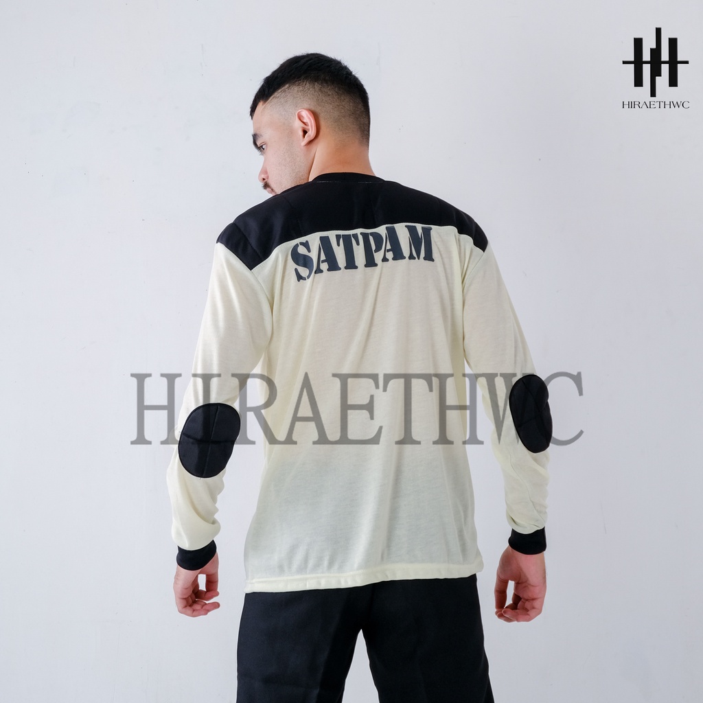 Kaos Decker Satpam Cream Lengan Panjang Kaos Bantalan Satpam Cream Kaos Satpam Terbaru Warna Cream Hitam Coklat Kaos Dalam Security SatpamTerbaru Kaos Security