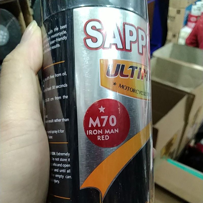 cat spray pilok pilox cat semprot sapporo ultimate saporo M70 Iron man red merah metallic tua merah metalik 400ml