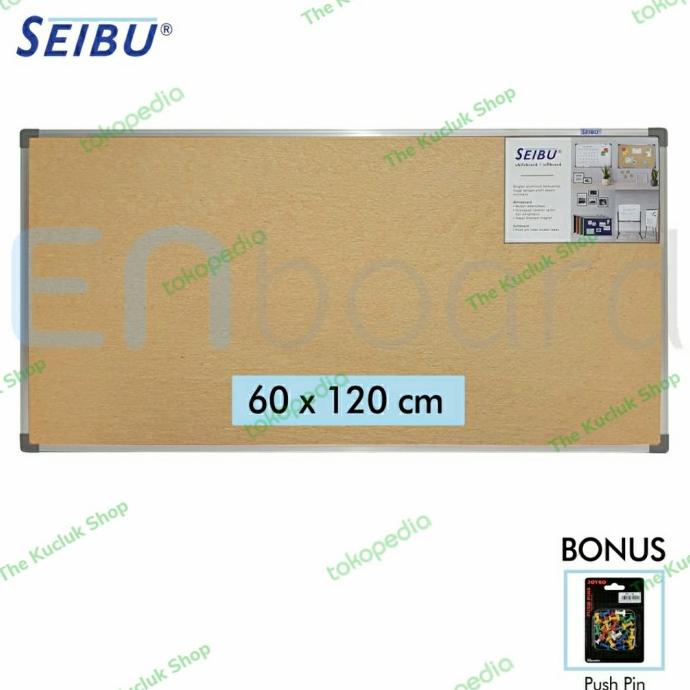 Jual Seibu Softboard / CorkBoard/ Papan Pengumuman /Gantung 60x120 Cm ...