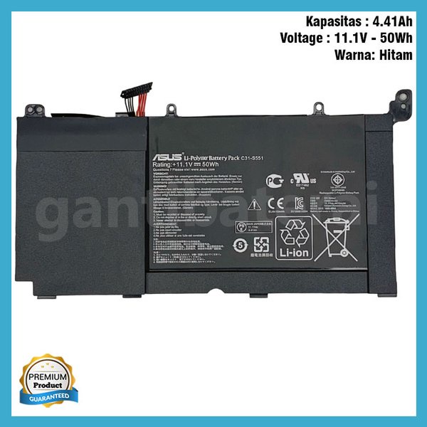 Baterai ASUS VivoBook S551 K551 K551LN S551L S551LN K551L B31N1336