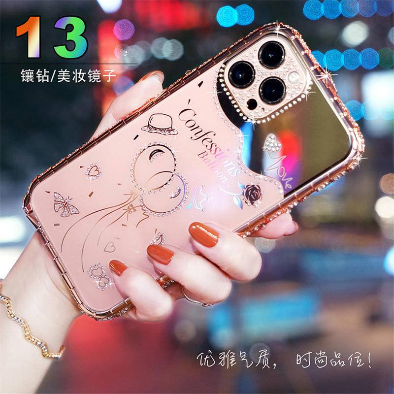 IPHONE Casing Bumper Bahan Metal Shockproof Untuk Iphone14 13 12 11 Pro Max Plus Case Glitter Berlian Imitasi Diamond Cover Untuk Iphone12Mini iPhone14Plus Case