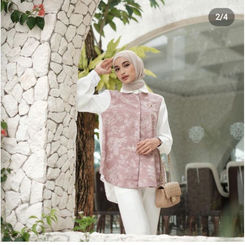 TUDEJUL BLOOM SHIRT VANILLA HIJAB READY SIAP KIRIM TDJ SHIRT