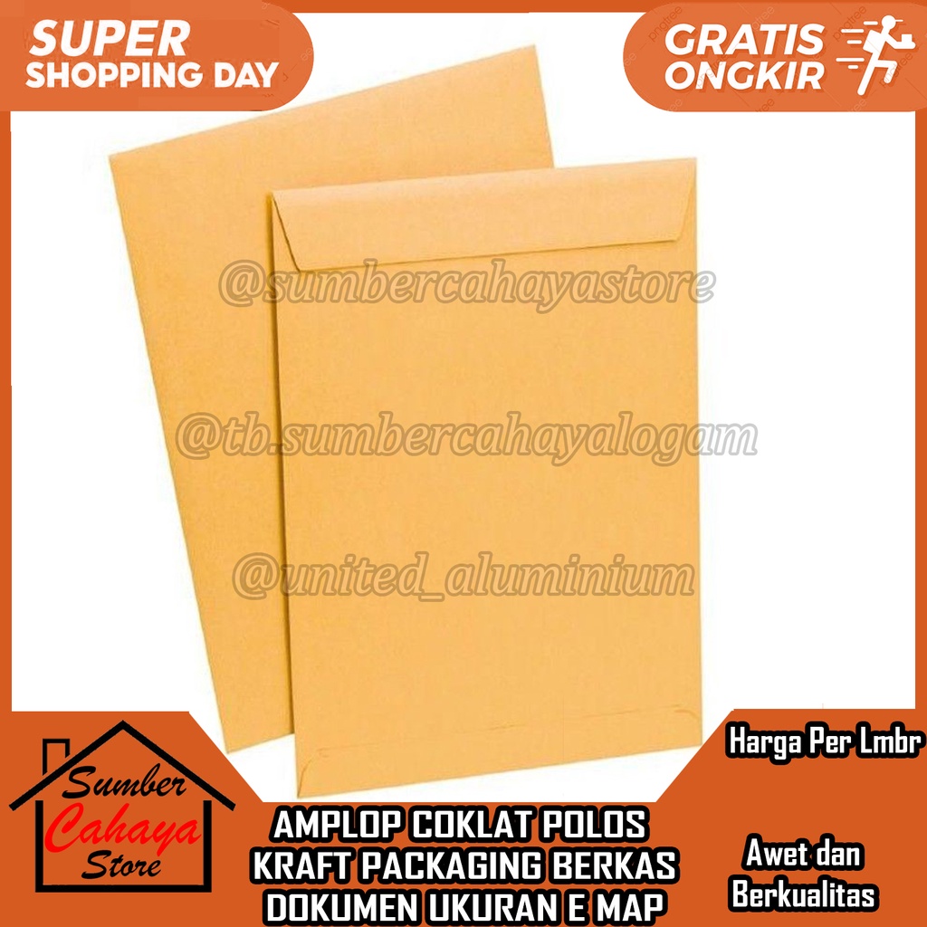 Jual AMPLOP COKLAT POLOS FOLIO MAP COKELAT PAPER CRAFT PER 1 LEMBAR DIY ...