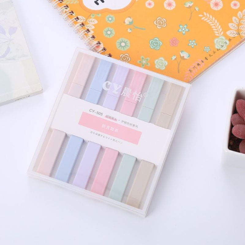 [PS] Stabilo highlighter pastel marker Highlighter marker Morandi color &amp; Macron pastel double tip 6 colors