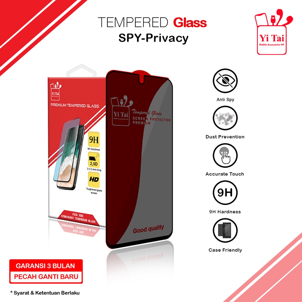 YI TAI - Tempered Glass Spy Xiaomi Redmi 8 8a 8 Pro Redmi 9 9a 9c 9T