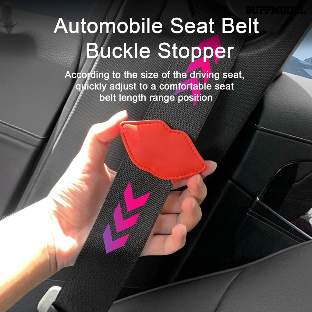 [Dekorasi] Klip Sabuk Pengaman Bentuk Bibir Anti-slip Menyesuaikan Kekencangan ic Penyedot Pengaman Mobil Sabuk Stopper Gesper Untuk Kendaraan