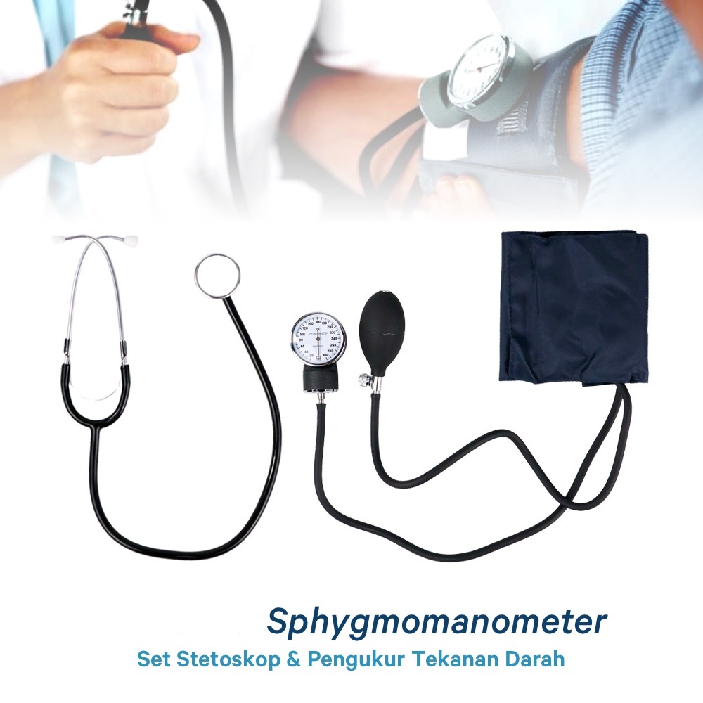 Sphygmomanometer Manual Alat Set Stetoskop & Ukur Tekanan Darah Manual