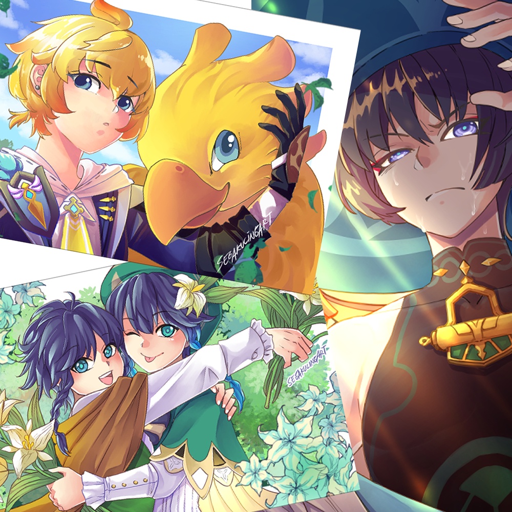 

Artprint Postcard Kartu Dekorasi Genshin Impact Karakter A6