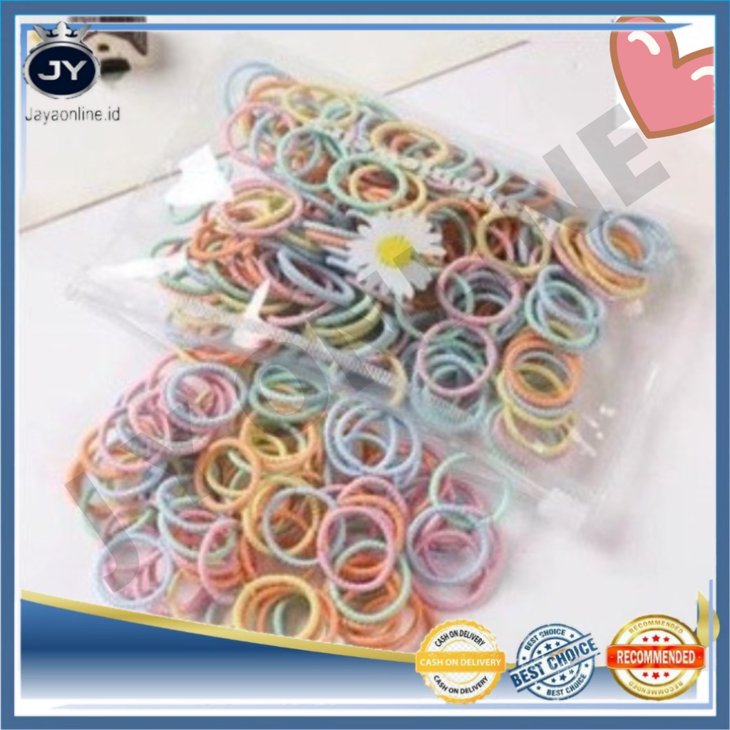 JY IR 12 Ikat Rambut Karet Warna-Warni Lucu Imut Gaya Korea Fashion Anak Perempuan (isi 100PCS)