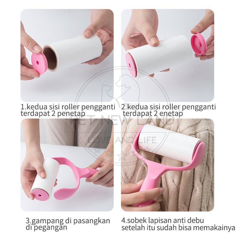 Alat Pembersih Bulu Roller Pembersih Bulu Pakaian Roller Bulu Kucing Di Baju Sticky Roll Refill