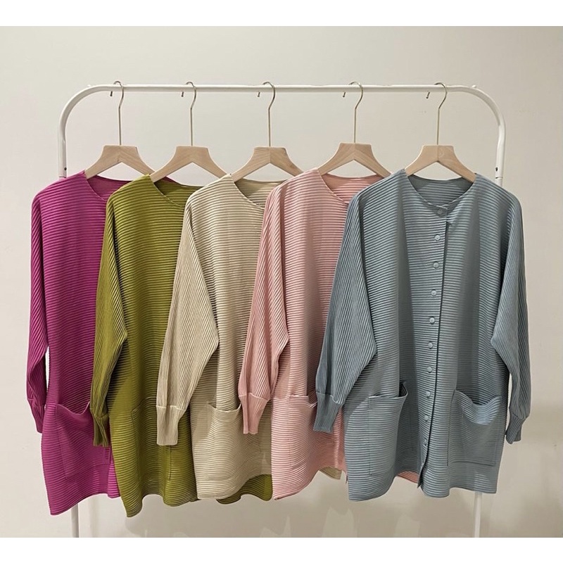 Pocket pleats blouse / atasan plisket premium