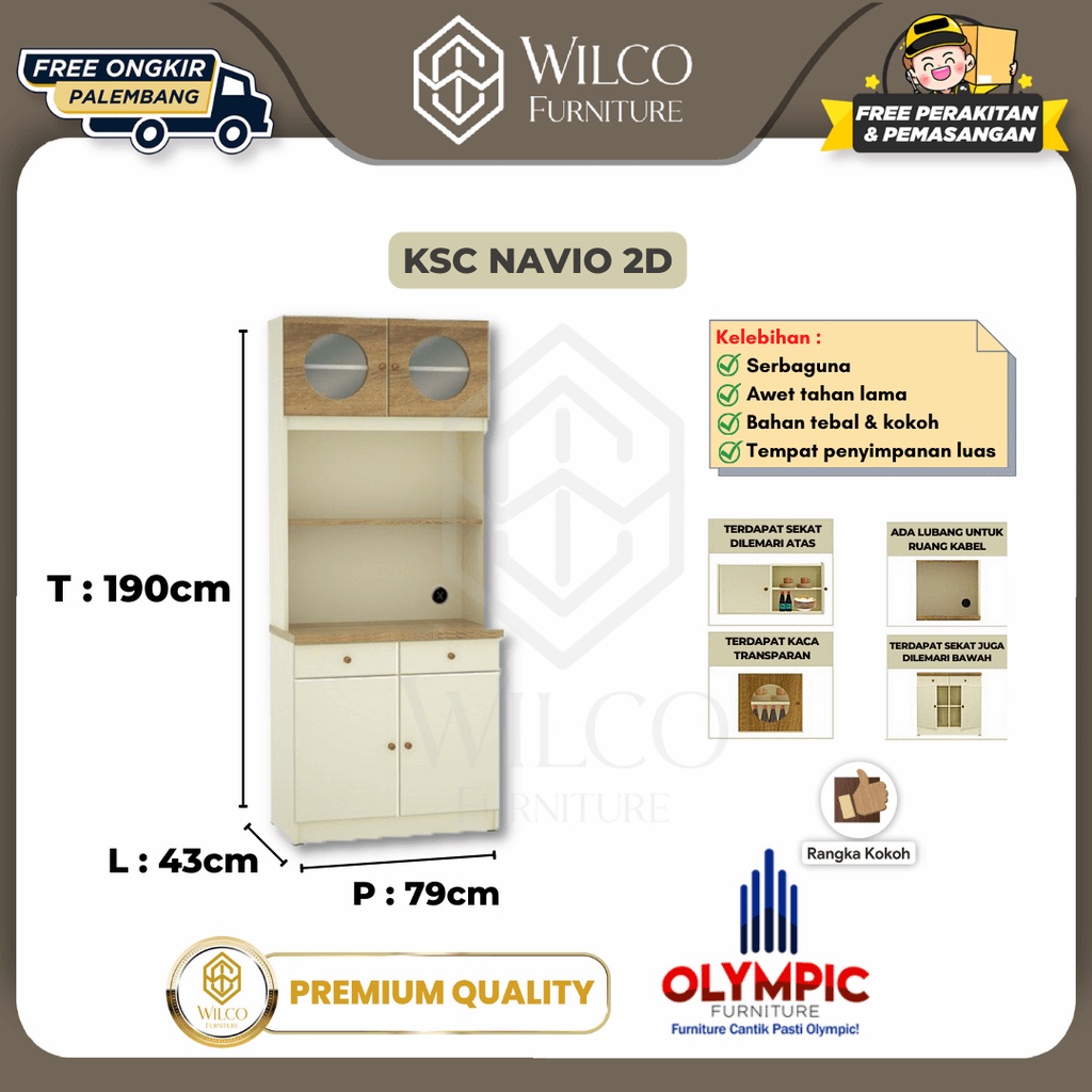 Lemari Piring KSC Navio 2D Olympic / Rak Piring Modern Minimalis