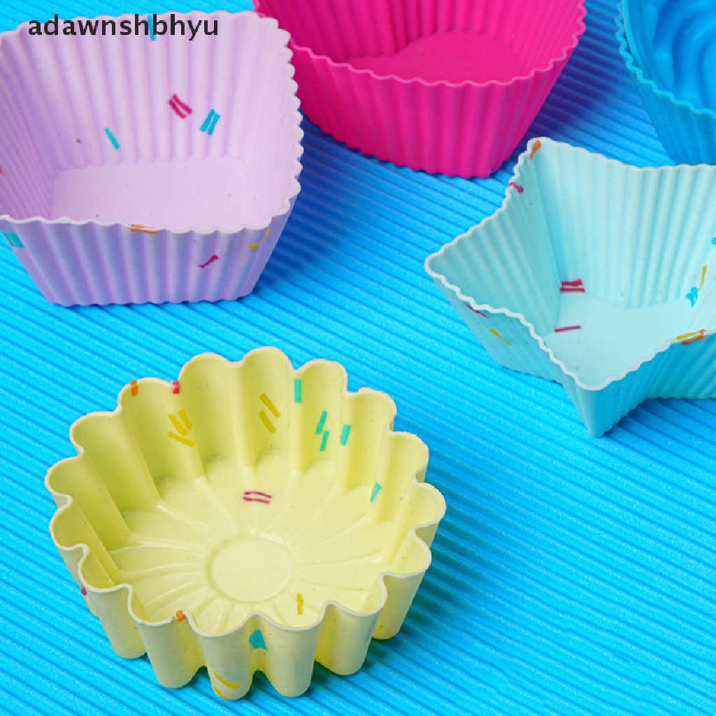 Adawnshbhyu 1pc Cetakan Cupcake Silikon Multi Warna Random Cetakan Kue Kering Bakeware Pastry Tools ID