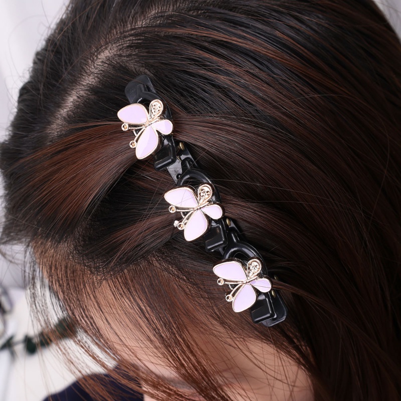 Wanita Korea Fashion Bunga Kupu-Kupu Poni Samping Klip Rambut Gadis Vintage Elegan Duckbill Jepit Rambut Wanita Manis Sederhana Braided Hair Pin Aksesoris Rambut