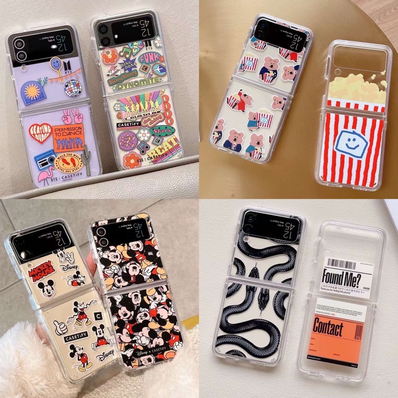 Korean Acrylic Samsung Galaxy Z Flip 4 3 Zflip Zflip4 Zflip 3 BTS Casetify Case Shockproof Fullcover Casing TPU