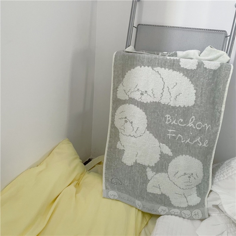 Bichon Towel | Handuk Gambar Anjing Bichon | Handuk Mandi