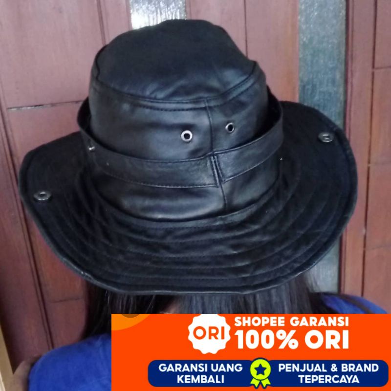 Topi Rimba Kulit Asli Domba - Topi Koboy Kulit Domba Original