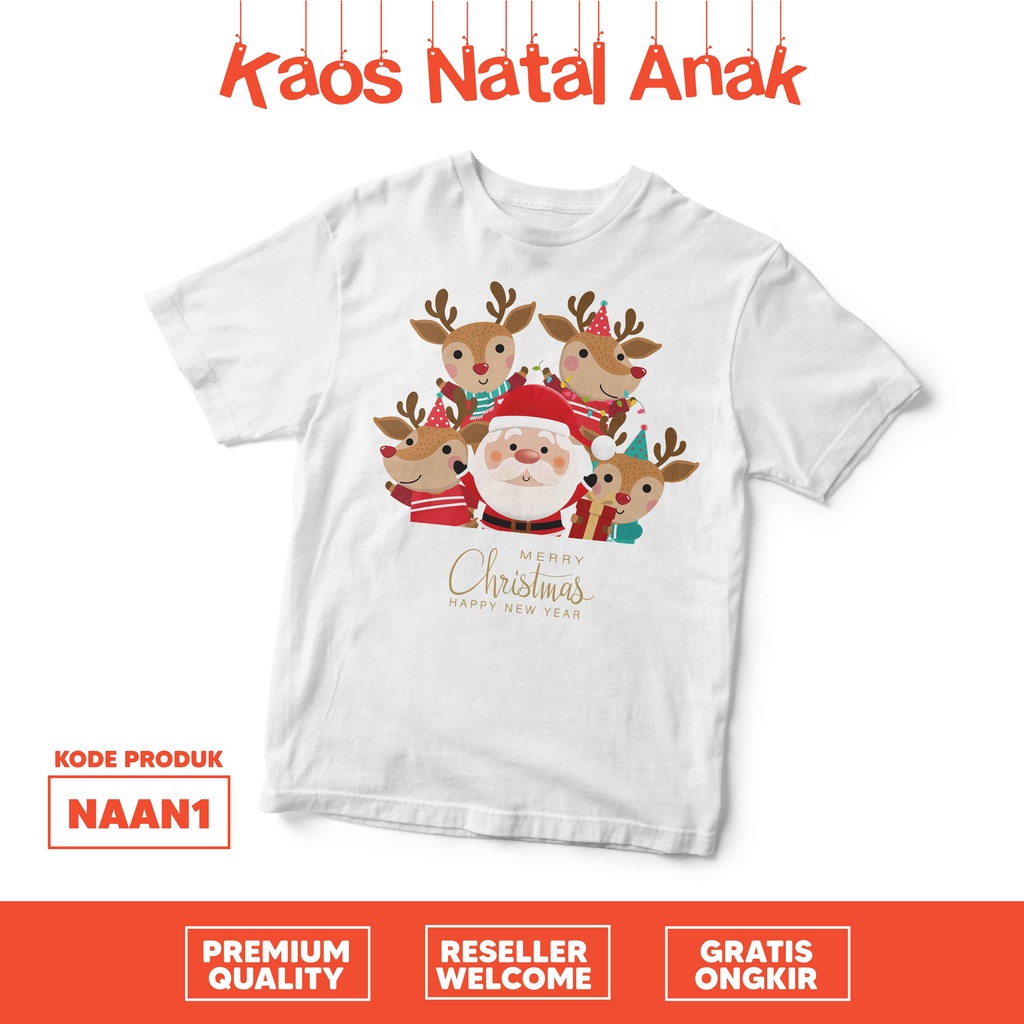 [KAOS ANAK] Natal Merry Christmas  cewek cowok anak full cotton combed