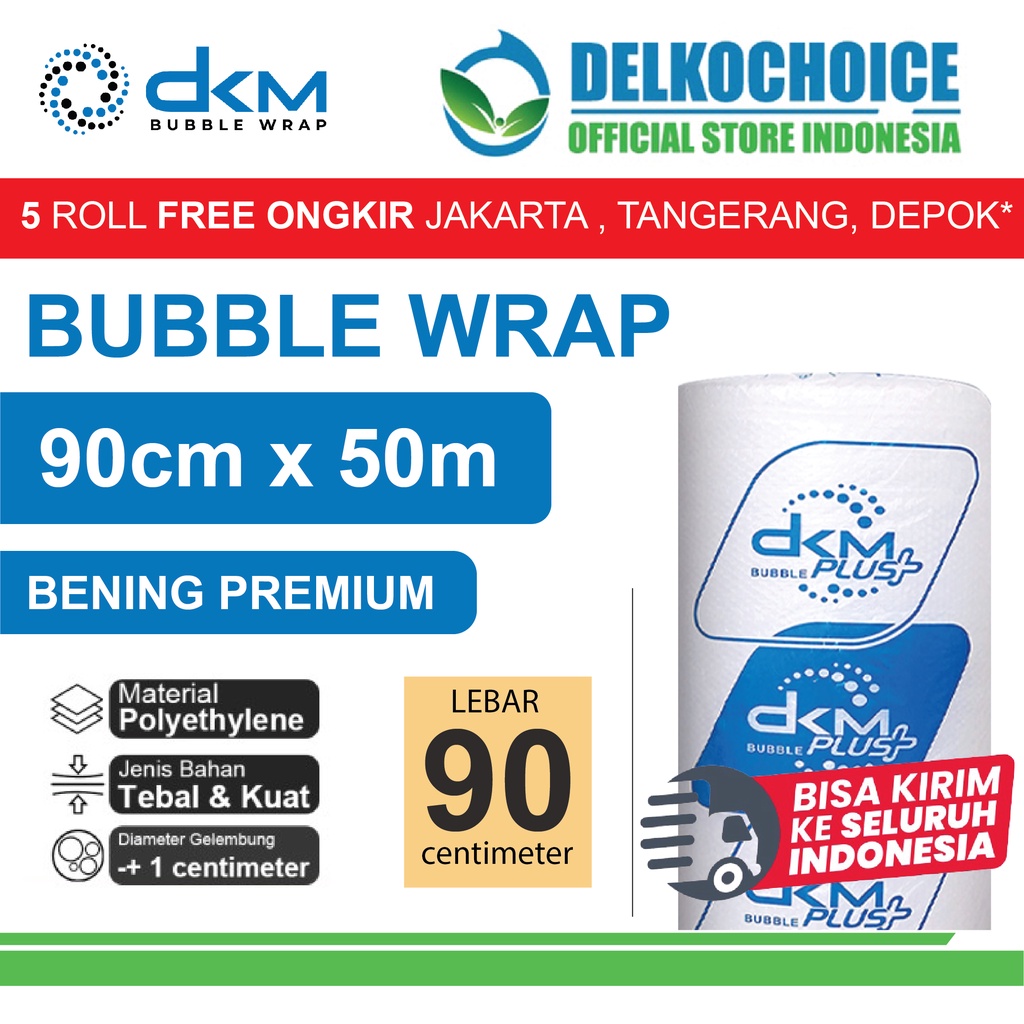 

Plastik Bubble Wrap Bening Premium 90CM x 50M TEBAL DKM+ Bubblewrap