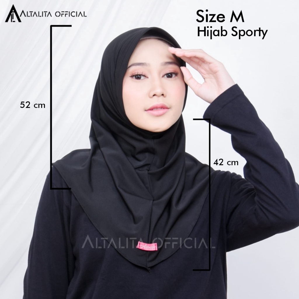 Altalita - Kerudung Sporty Nadira Hamidah Instan All Size Ukuran S M L Menutup Dada pet Antem Bahan Jersey Premium Cocok untuk Sekolah Olahraga Volly Futsal Senam dan Sehari-hari-2