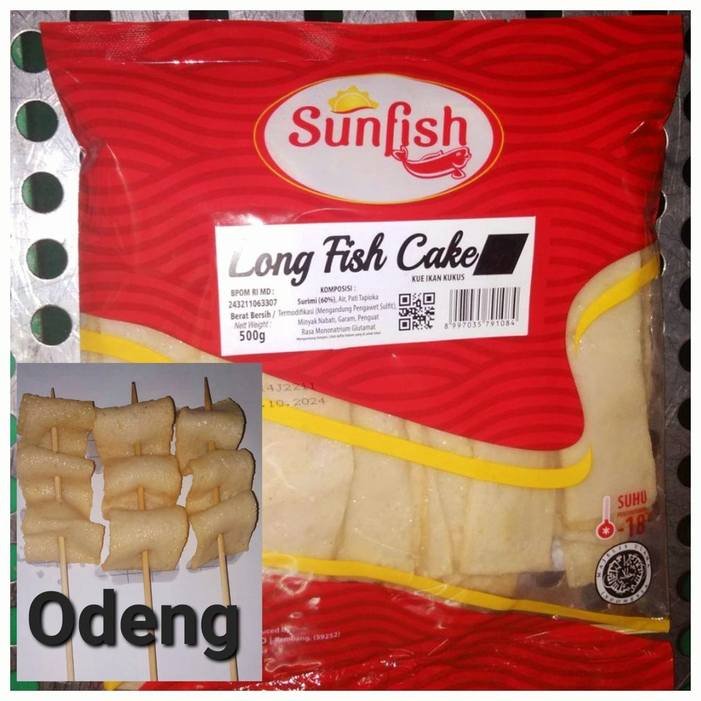 

SUNFISH ODENG (LONG FISH CAKE 500GR) - HALAL / FROZEN FOOD / ODENG / KUE IKAN PANJANG