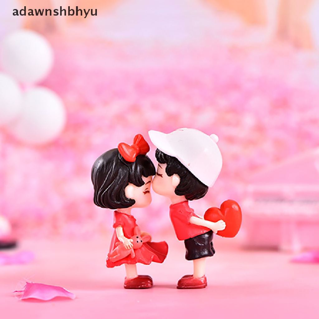 Adawnshbhyu Lovers Couple Miniatur Boneka Mini DIY Terrarium Patung Peri Dekorasi Taman ID