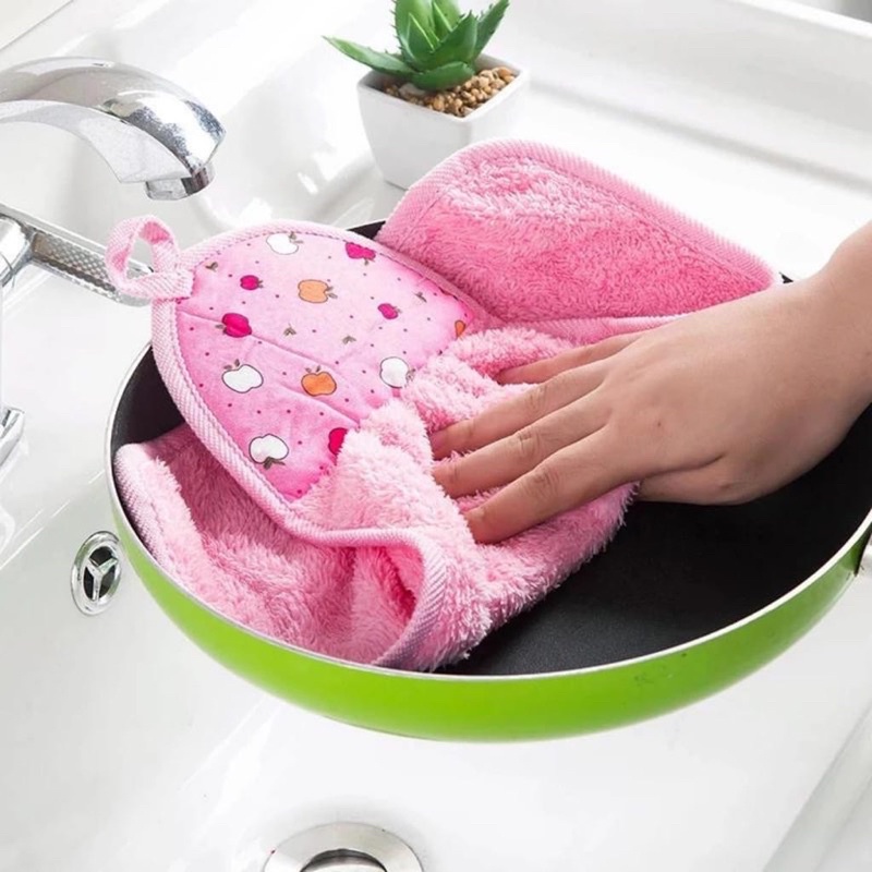 Kain Lap Tangan Microfiber Motif Dan Polos / Hand Towel Handuk Gantung Wastafel Dapur / Serbet Pengering Tangan Basah Serap Air Serbaguna