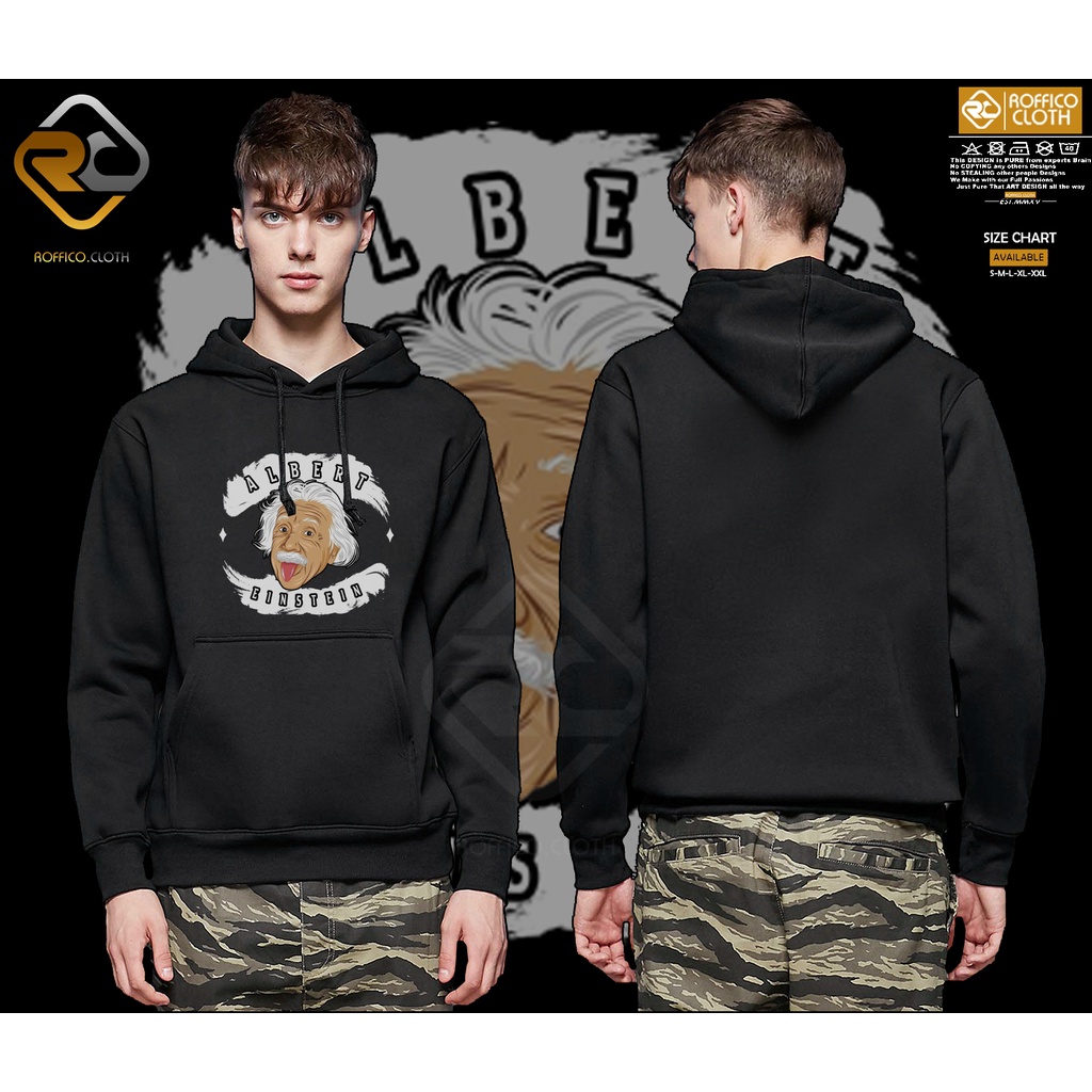 SWEATER HOODIE FASHION UNTUK PRIA WANITA GAMBAR KEREN ALBERT EINSTEIN JAKET HOODIE ALBERT EINSTEIN