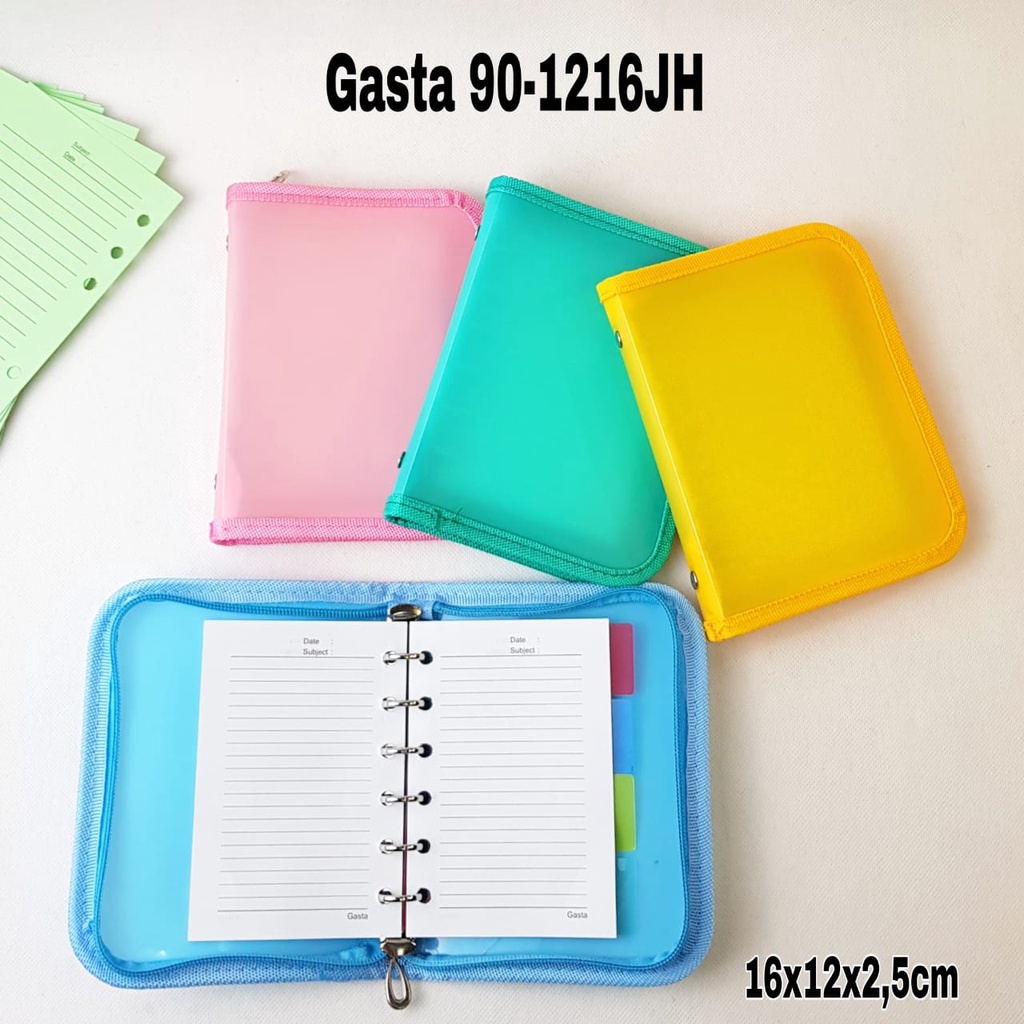 

Binder Note A6 Cover Plastik Warna/ Buku Ring Besi/ Diary/ Notebook