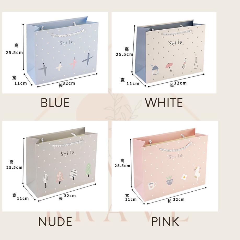 

Kirim Langsung RUMAH KRAVE - Pastel Paper Bag Paperbag Goodie Bag Horizontal Besar 30cm LY4+