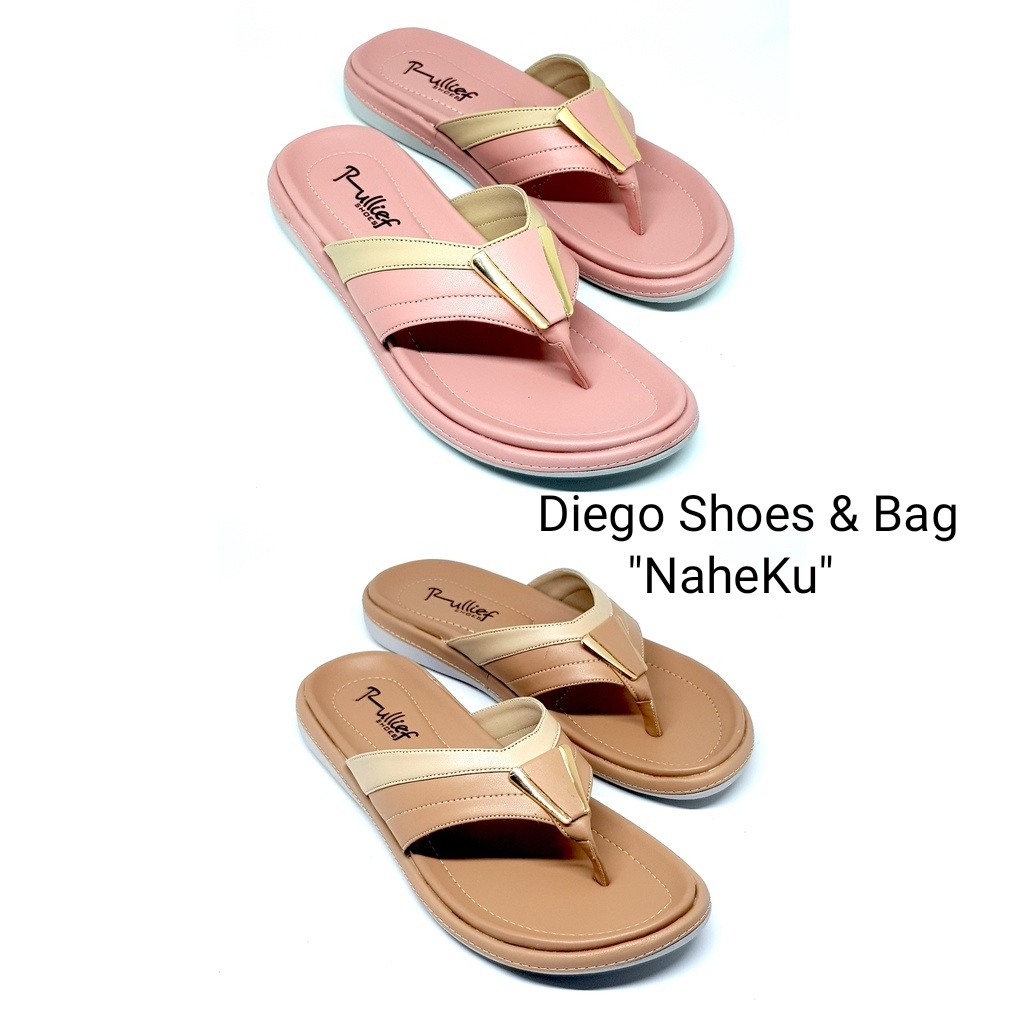 Rullief FAB 607 Sandal Flat Selop Jepit Premium Wanita Fashion Cewek Korea Trendy Original